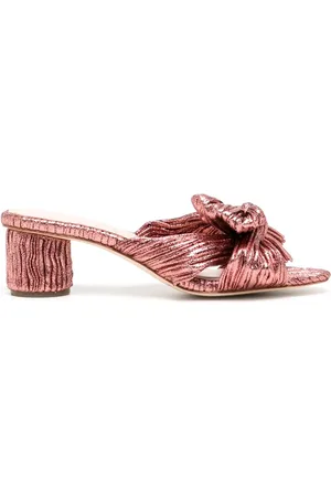 Loeffler Randall 50mm metallic-effect plissé sandals