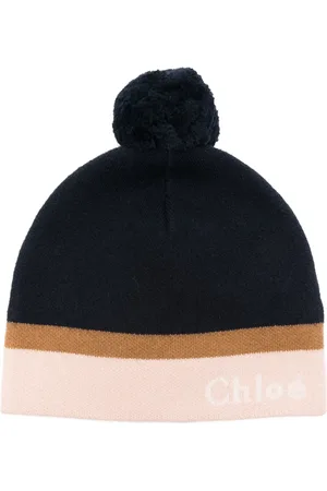 Chloé Intarsia-knit logo beanie hat