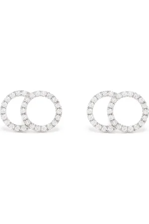 COURBET 18kt recycled white gold CELESTE large pavé laboratory-grown diamond set stud earrings