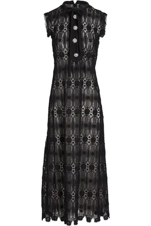 Giambattista Valli Long embroidered macramé dress