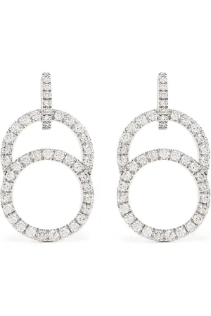 COURBET 18kt recycled white gold CELESTE laboratory-grown diamond pavé set earrings