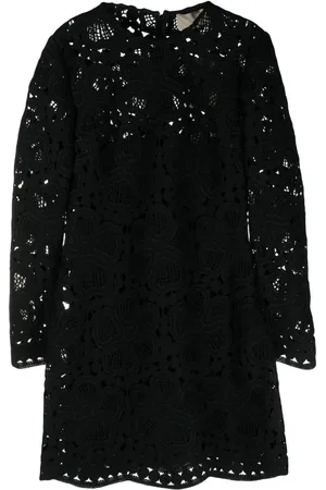 Elie saab Floral-macramé weaved minidress
