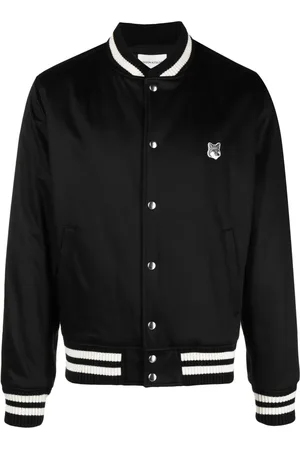 Maison Kitsuné Fox-patch satin bomber jacket