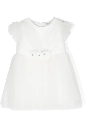 MONNALISA Plissé tulle flared dress