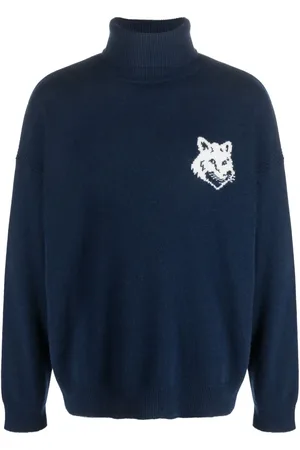 Maison Kitsuné Intarsia-knit fox-head wool jumper