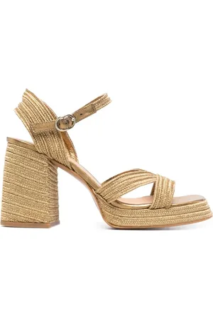 Castaner Interwoven metallic slingback sandals