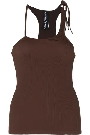 ANDREADAMO Asymmetric ribbed tank top