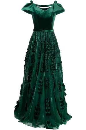 Saiid Kobeisy Heart-appliqué beaded tulle dress