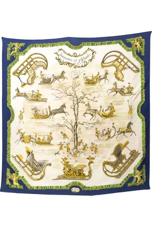 Hermès 1966 Traineaux et Glissades scarf