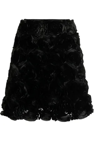 MERYLL ROGGE Floral-appliqu?? silk skirt