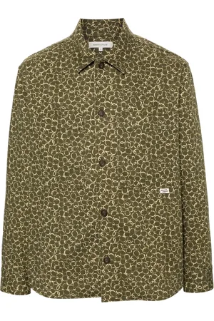 Maison Kitsuné Floral-print cotton shirt jacket