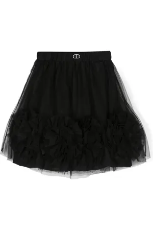 Twin-Set Rose-appliqué tutu skirt