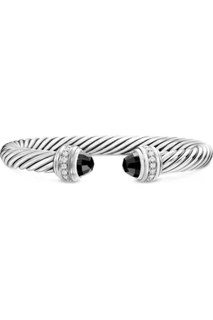David Yurman Sterling Cable Classics onyx and diamond bracelet