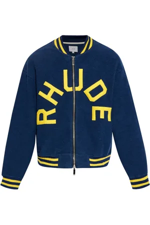 Rhude Logo-appliqué terry varsity jacket