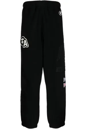 A Bathing Ape Logo-appliqué cotton track pants