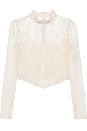 Twin-Set Cropped macramé-lace top