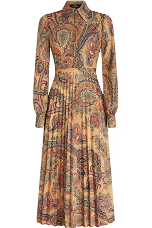Etro Paisley-print plissé dress