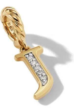David Yurman 18kt yellow Pavé Initial diamond pendant
