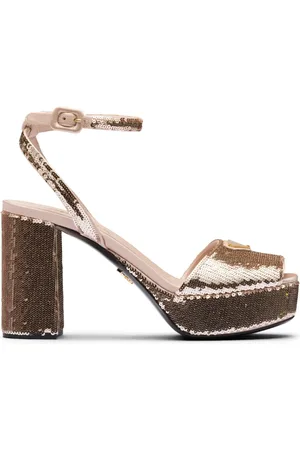 Prada 95mm sequin-embellished platform sandals