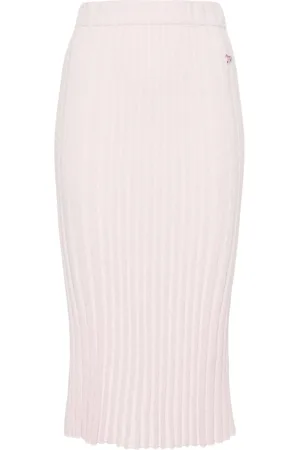 Maison Kitsuné Ribbed-knit midi skirt