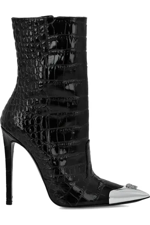 Philipp Plein 120mm skull-appliqu?? croco boots