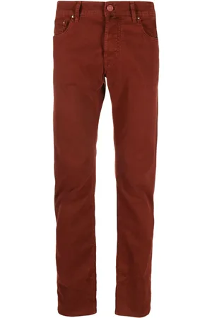 Jacob Cohen Logo-patch cotton tapered trousers