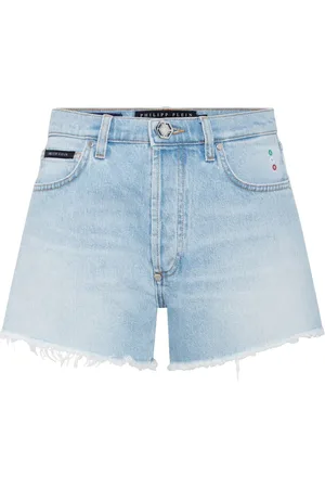 Philipp Plein Logo-appliquéd denim mini shorts
