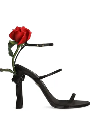 Dolce & Gabbana 105mm rose-appliqué sandals