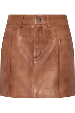 Gestuz Fade-effect leather mini skirt