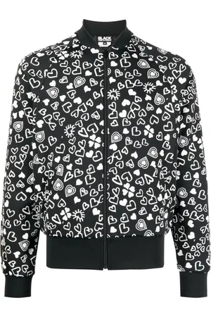 Comme des Garçons Heart-print zipped bomber jacket