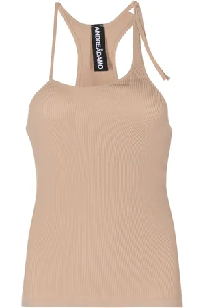 ANDREADAMO Asymmetric ribbed jersey tank top