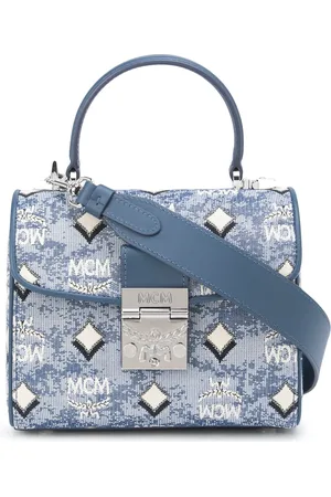 MCM Small monogram-jacquard satchel bag