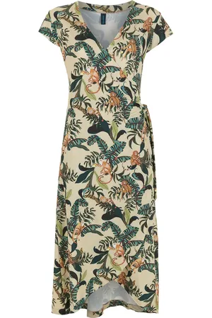 Lygia & Nanny Falcão monkey-print wrap dress