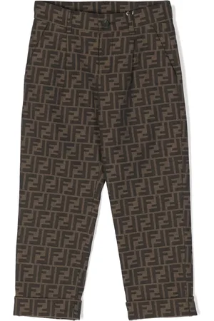Fendi Logo-embroidered FF-jacquard trousers