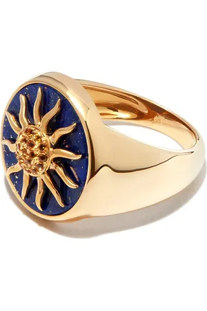 YVONNE LÉON 9kt yellow Chevaliere Soliel lapis lazuli and citrine signet ring