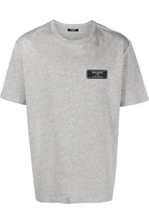 Balmain Logo-patch mélange T-shirt