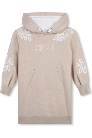 Chloé Floral-embroidered hooded dress