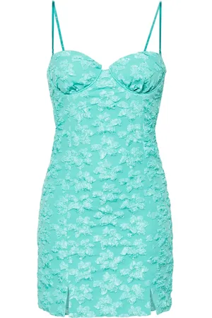 ROTATE Floral-appliqu?? minidress