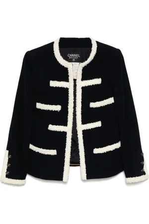 CHANEL 1995 bouclé-trimmed jacket