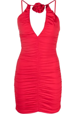 Noire Swimwear Floral-appliqué ruched mini dress