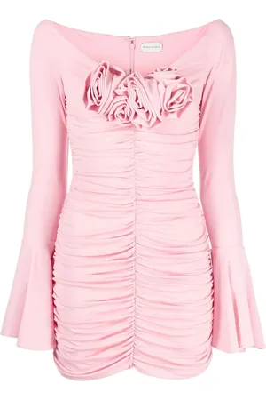 MAGDA BUTRYM Rose-appliqu??d ruched minidress