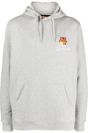 Barbour X Maison Kitsuné logo-embroidered cotton hoodie