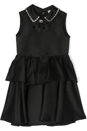 Twin-Set Crystal-embellished bow-detail sleeveless dress