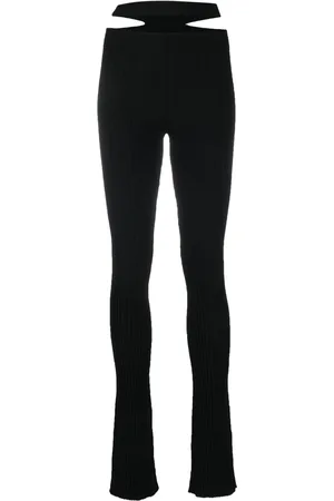 ANDREADAMO Ribbed-knit cut-out trousers