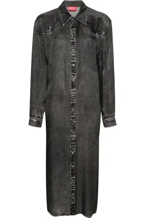 Diesel Denim-print twill shirtdress