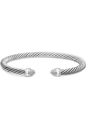 David Yurman Sterling Classic Cable diamond bracelet (5mm)