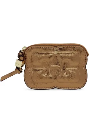 Ganni Bou metallic zipped wallet