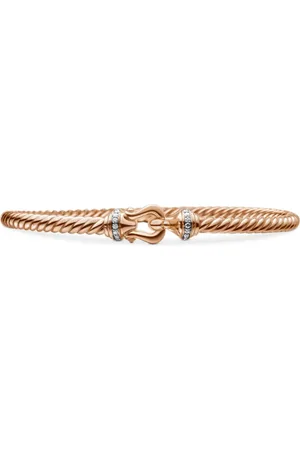 David Yurman 18kt rose gold Buckle Cablespira diamond bracelet (3.5mm)