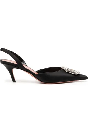 Amina Muaddi 60mm Camelia slingback pumps