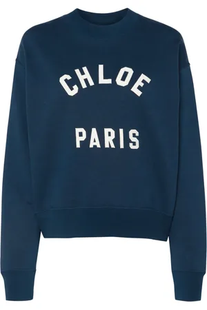 Chloé Mock-neck logo-patch sweatshirt